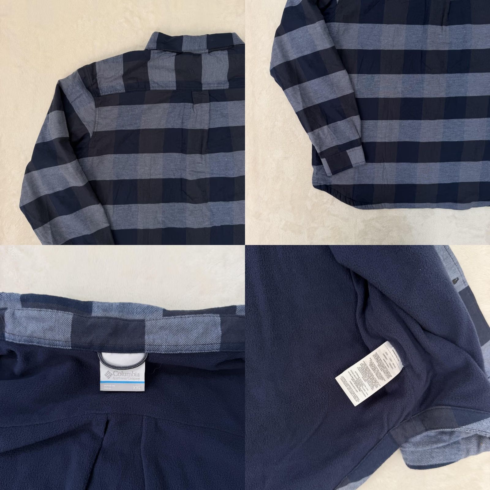 Vintage Columbia Shirt Jacket Mens 2XL Blue Stripe Flannel Lined Button Up Warm Size US XXL / EU 58 / 5 - 9 Thumbnail
