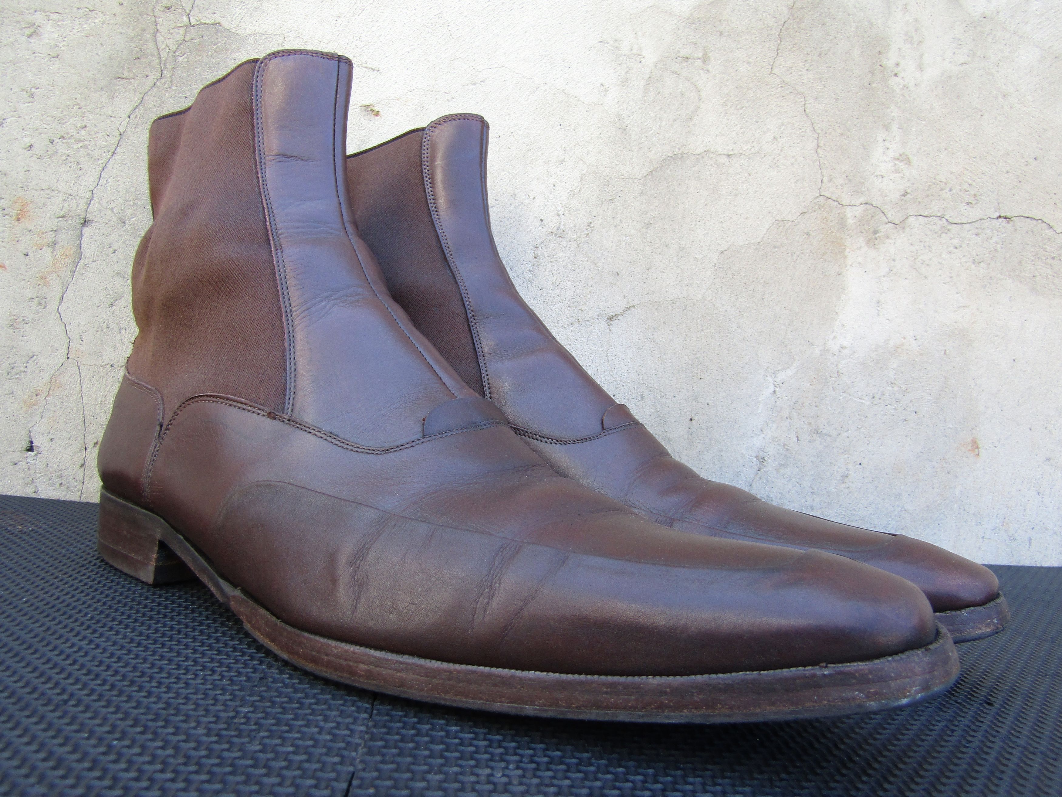 Dolce & Gabbana D&G Dolce & Gabbana Brown Leather Ankle Chelsea Size US 10 / EU 43 - 5 Thumbnail