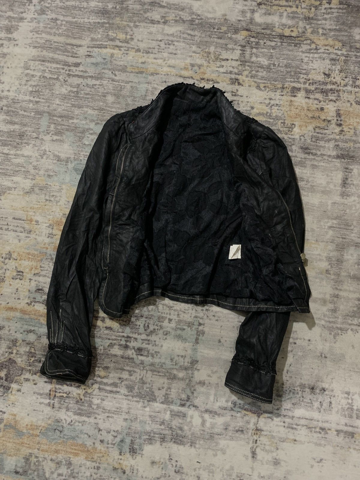 If Six Was Nine Vaste Cuir Nappa Famme Womens Black Leather Grunge Jacket Size S / US 4 / IT 40 - 4 Thumbnail