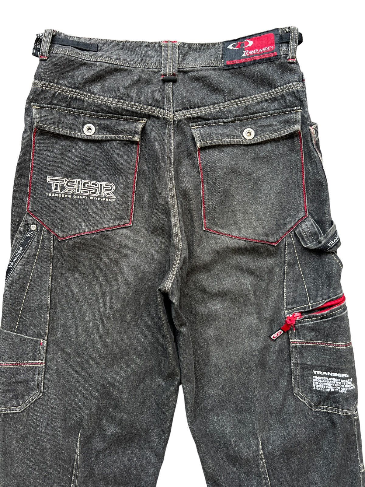 Japanese Brand Transer Jeans Hip Hop Skateboard Multipocket Baggy Jeans 31 Size 31" - 5 Thumbnail