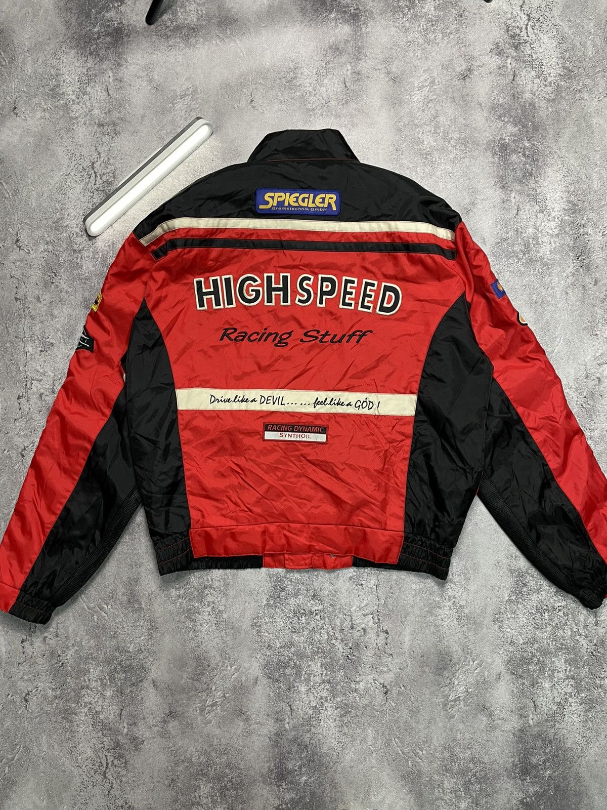NASCAR Vtg Y2K High Speed Racing Bomber Jkt Archive Moto Size US XL / EU 56 / 4 - 13 Thumbnail