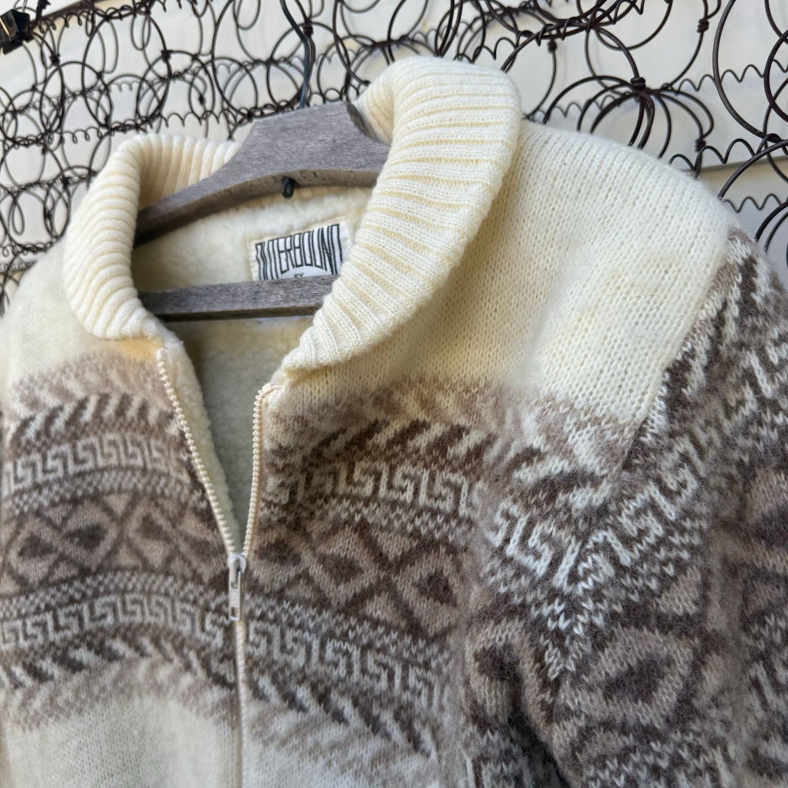 Vintage Vintage Jacket Boho Fair Isle Sheep Wool Zip Up Jacket MED Size M / US 6-8 / IT 42-44 - 5 Thumbnail