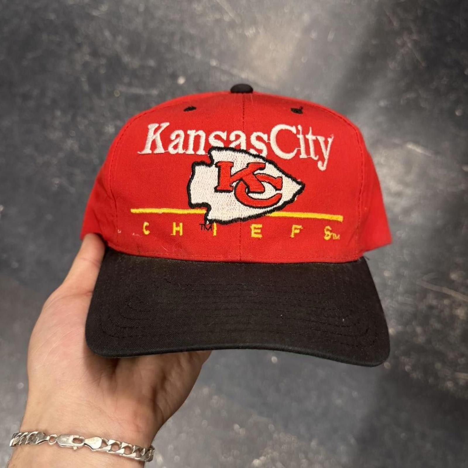 NFL Vintage 90s Kansas City Chiefs Snap Back Size ONE SIZE - 1 Thumbnail