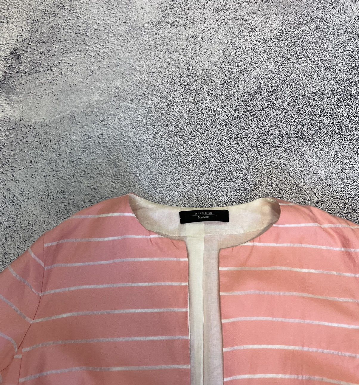 Weekend Max Mara Weekend Max Mara Pink Cropped Silk-Cotton Blazer Jacket 36 Size S / US 4 / IT 40 - 6 Thumbnail