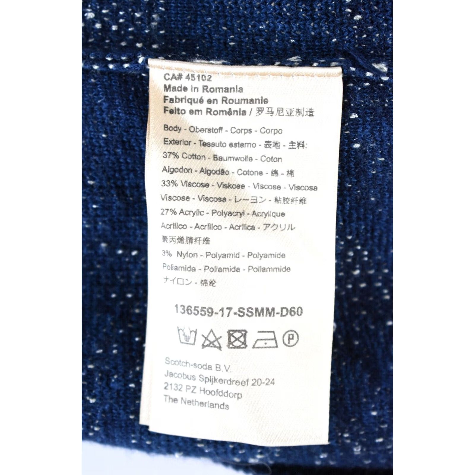 Scotch & Soda SCOTCH & SODA Jumper Men SMALL Knitted Pullover Crew Neck Patterned Blue Size US S / EU 44-46 / 1 - 6 Thumbnail