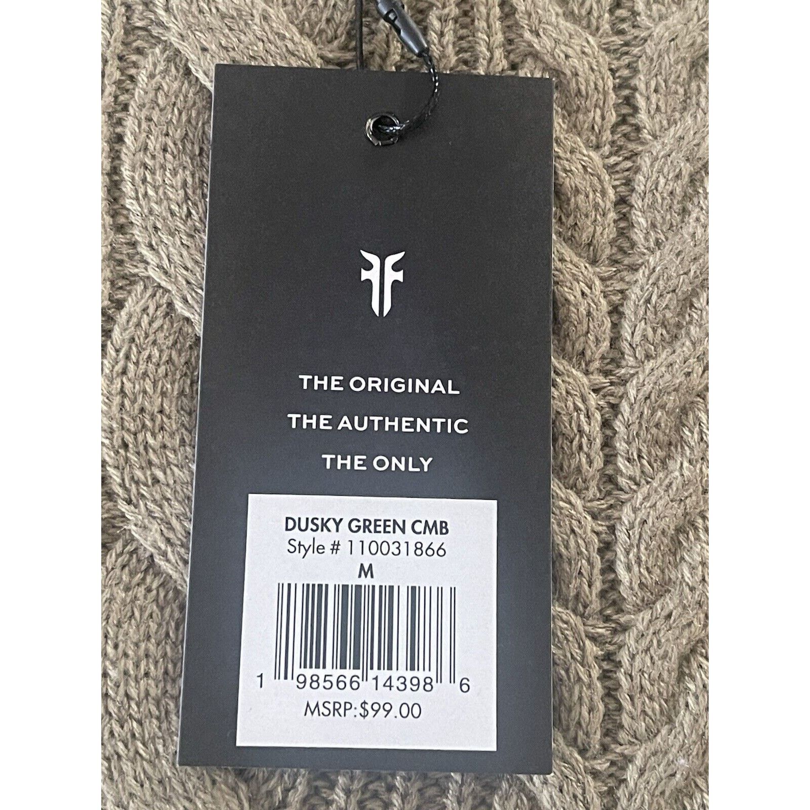 Frye Frye Men’s Olive Green Sweater Cable Knit Size Medium NWT Size US M / EU 48-50 / 2 - 8 Thumbnail