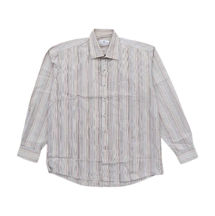 Balenciaga × Designer Vintage Balenciaga Striped Multiclor Long Sleeve Shirt Size US XL / EU 56 / 4 - 2 Thumbnail
