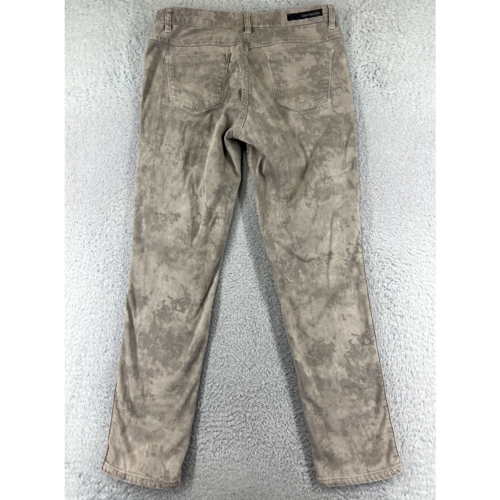 Calvin Klein Calvin Klein Jeans Women 31 Beige Denim Straight Leg Mid Rise Acid Wash Pants Size 24" / US 00 / IT 34 - 2 Thumbnail