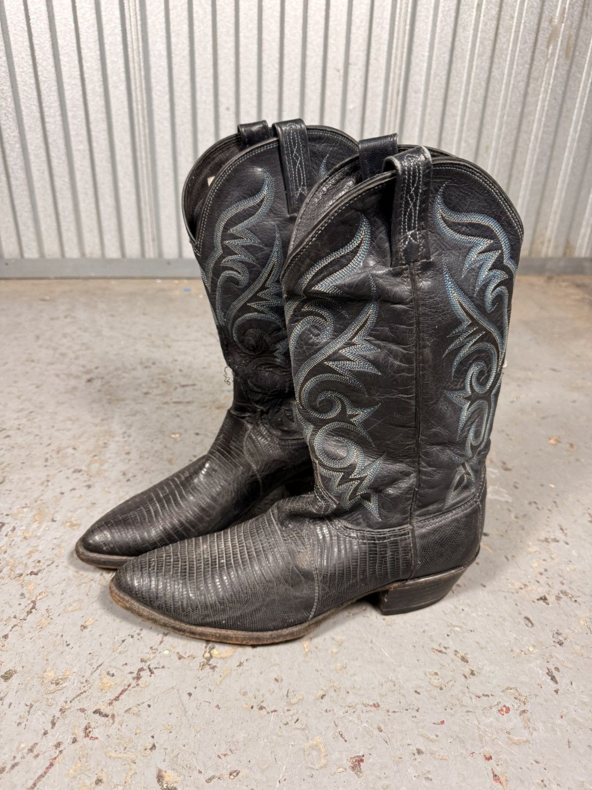 Dan Post 80s Vintage Dan Post Black Teju Lizard Skin Boots Size US 10 / EU 43 - 6 Thumbnail