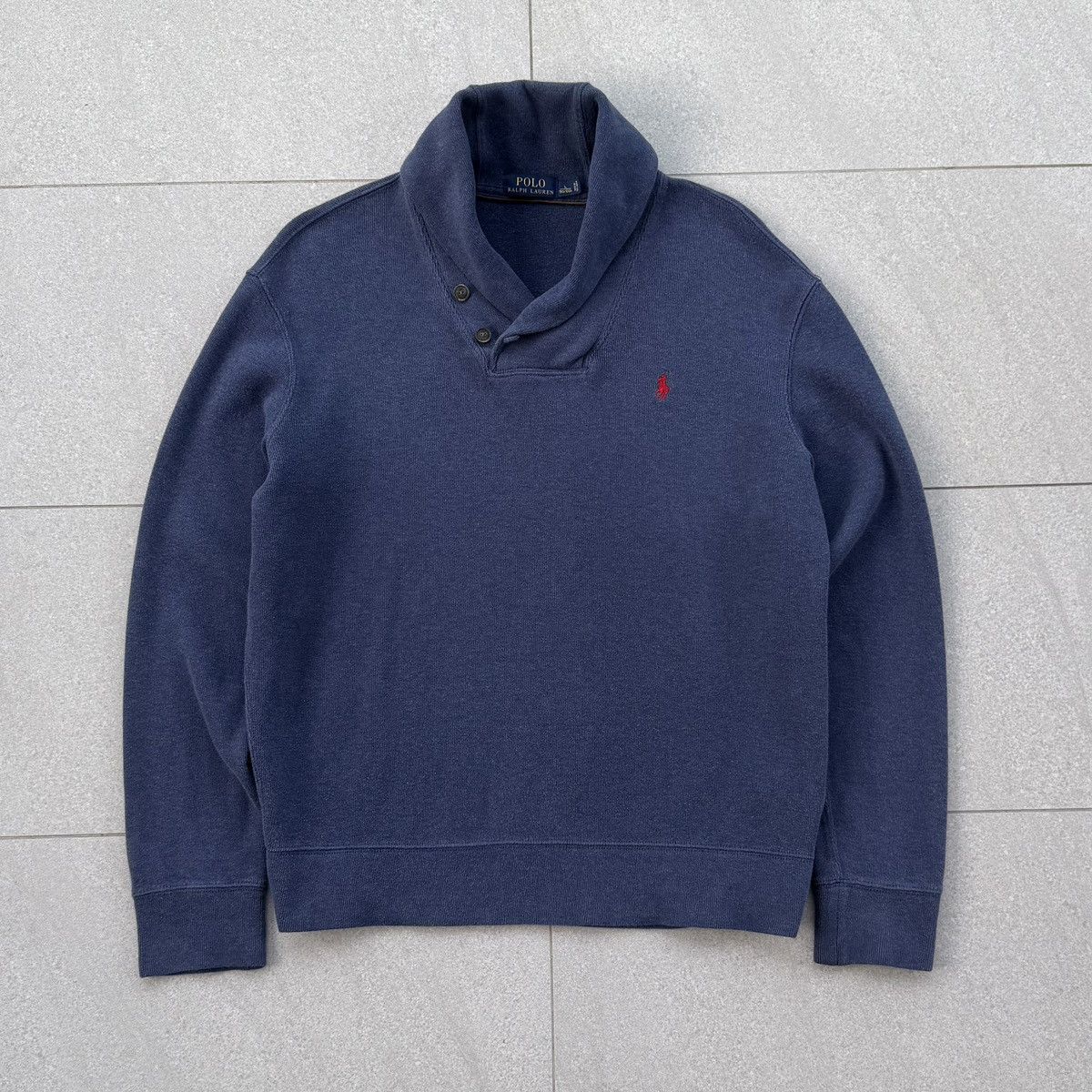 Polo Ralph Lauren Polo Ralph Lauren Navy Blue Shawl Collar Pullover Sweater Size US L / EU 52-54 / 3 - 8 Thumbnail