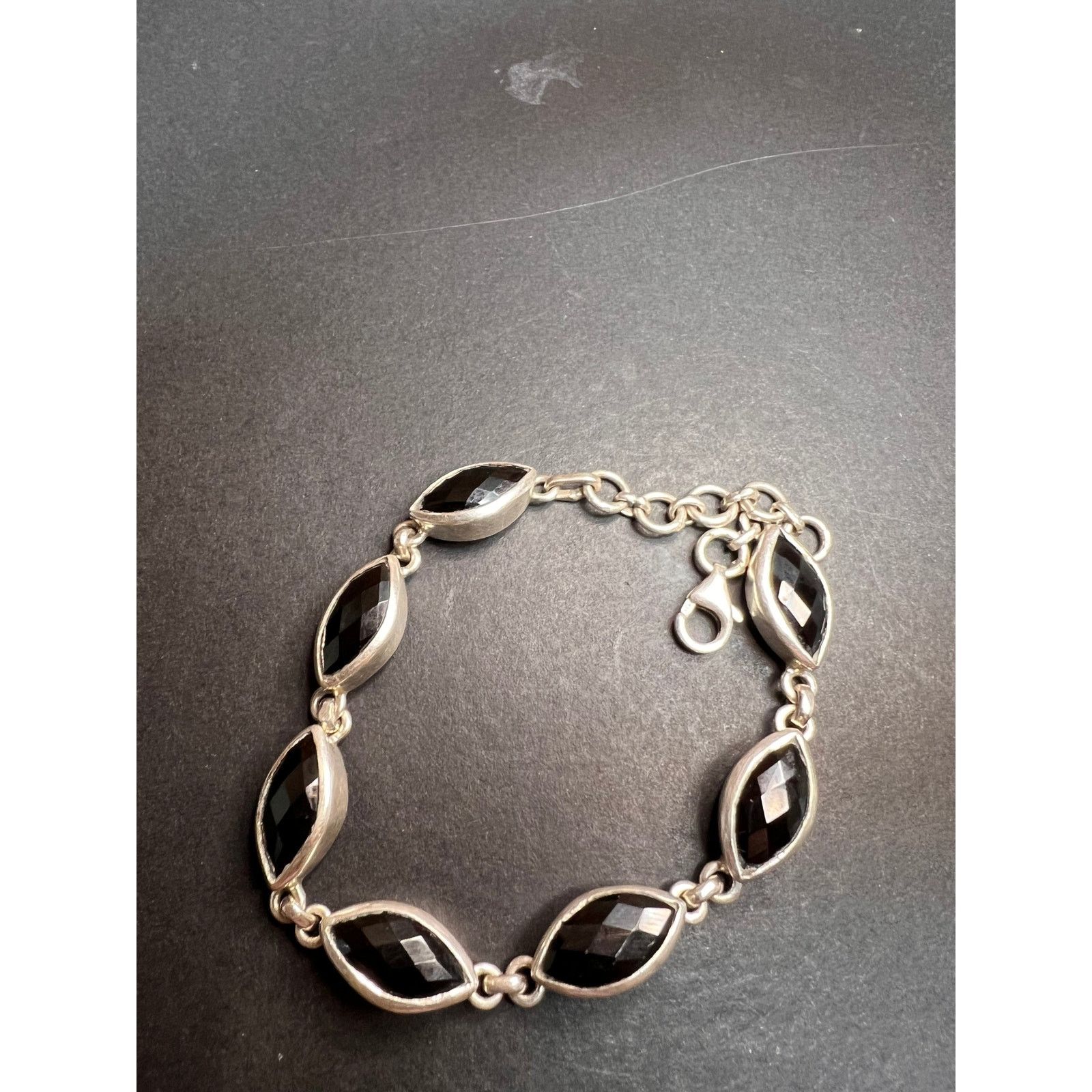 Other NEW Black onyx sterling silver 8 inch bracelet Size ONE SIZE - 8 Thumbnail