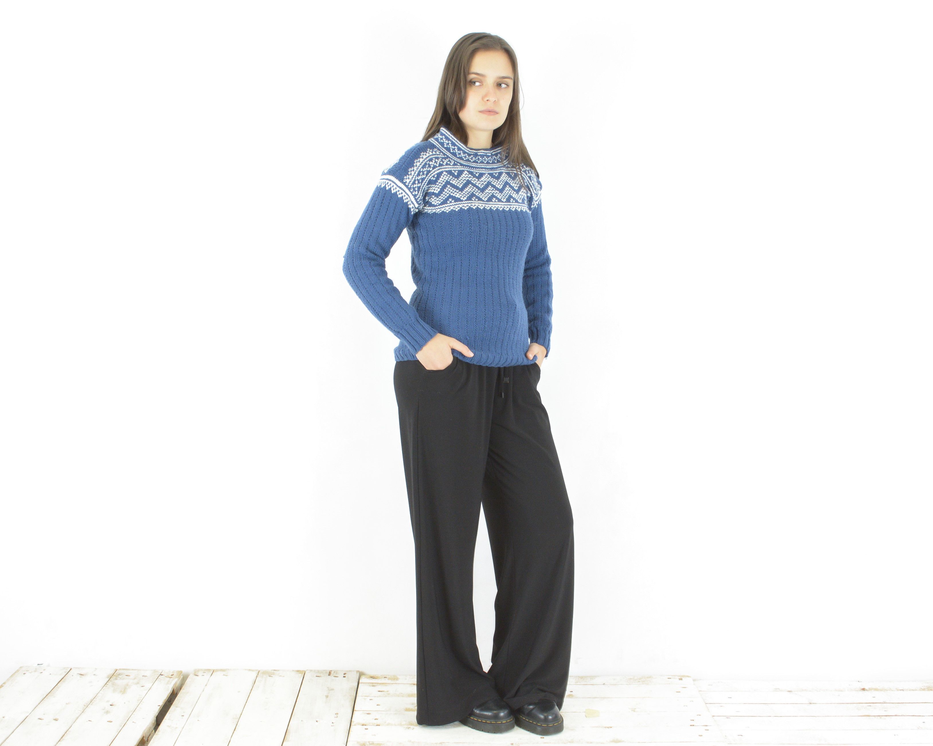 Vintage M Norwegian Wool Pullover Sweater Jumper Knit Top Winter Size M / US 6-8 / IT 42-44 - 1 Thumbnail