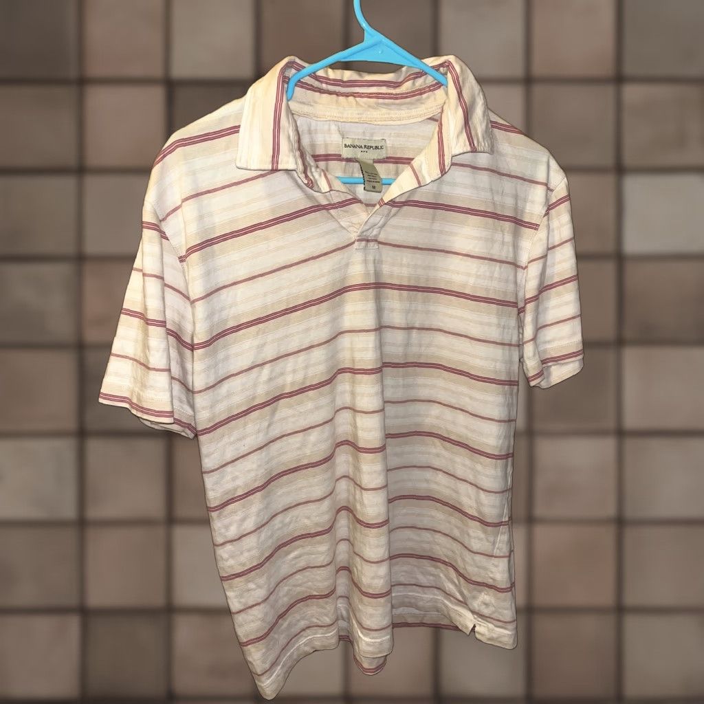 Banana Republic Banana Republic Men’s Polo Shirt Medium Short Sleeve Casual Travel Activewear Golf Walking Beach Multicolor 2010s Mens Size US M / EU 48-50 / 2 - 1 Thumbnail