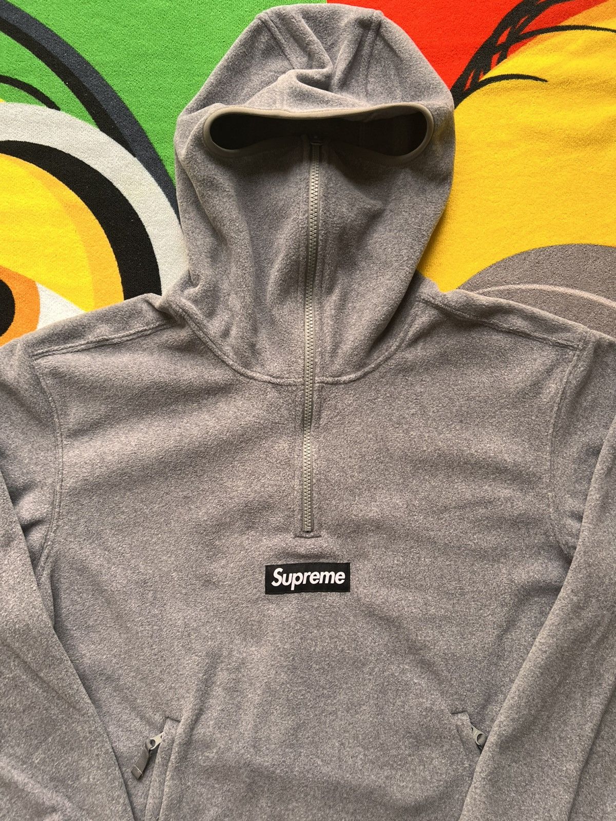 Supreme M Supreme Polartec Face Mask Half Zip Hooded Sweatshirt grey Size US M / EU 48-50 / 2 - 13 Thumbnail