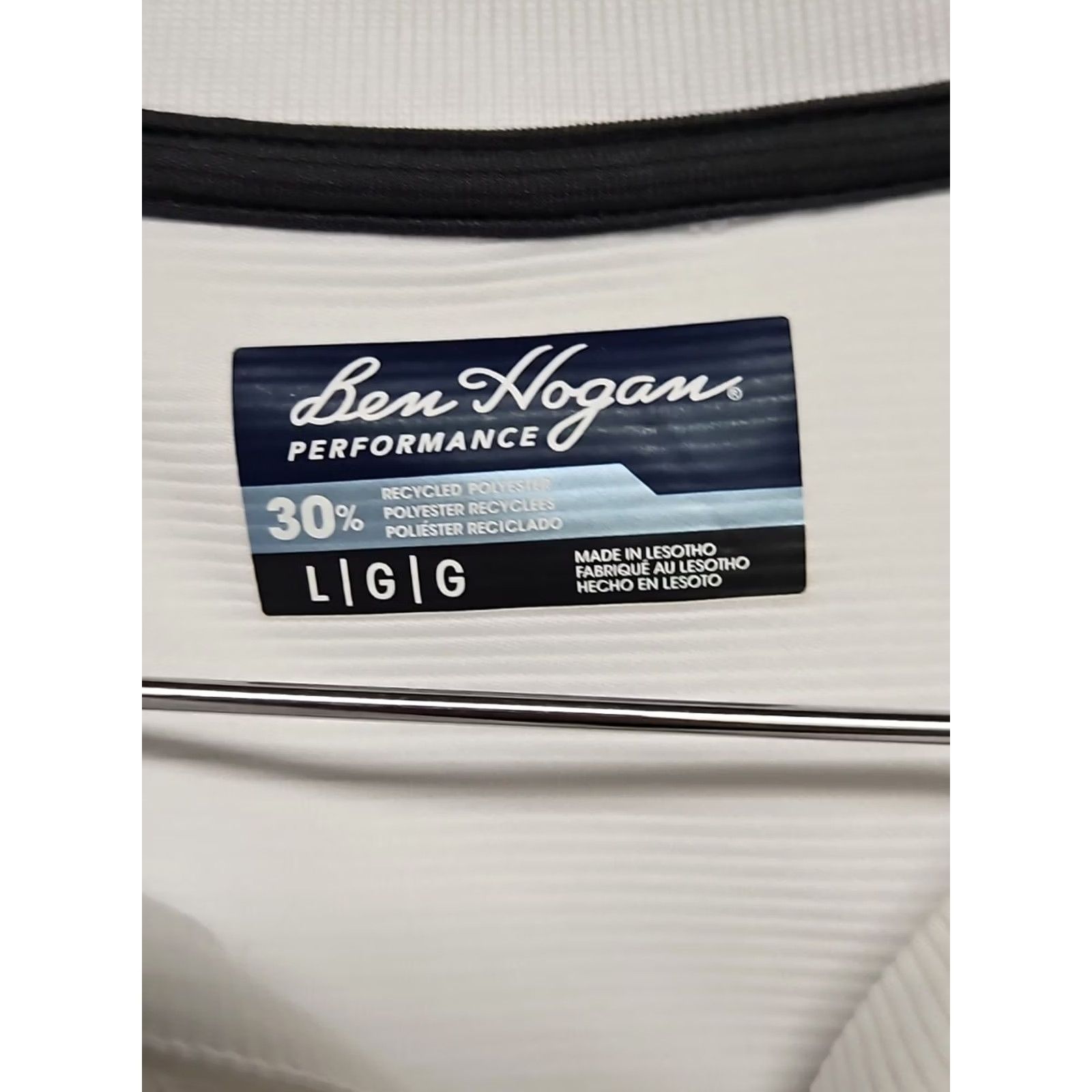 Hogan Ben Hogan Performance Golf Shirt Large Breathable Activewear Athletic Tee Polo Shirt White Mens L Sports Shirt Size US L / EU 52-54 / 3 - 4 Thumbnail