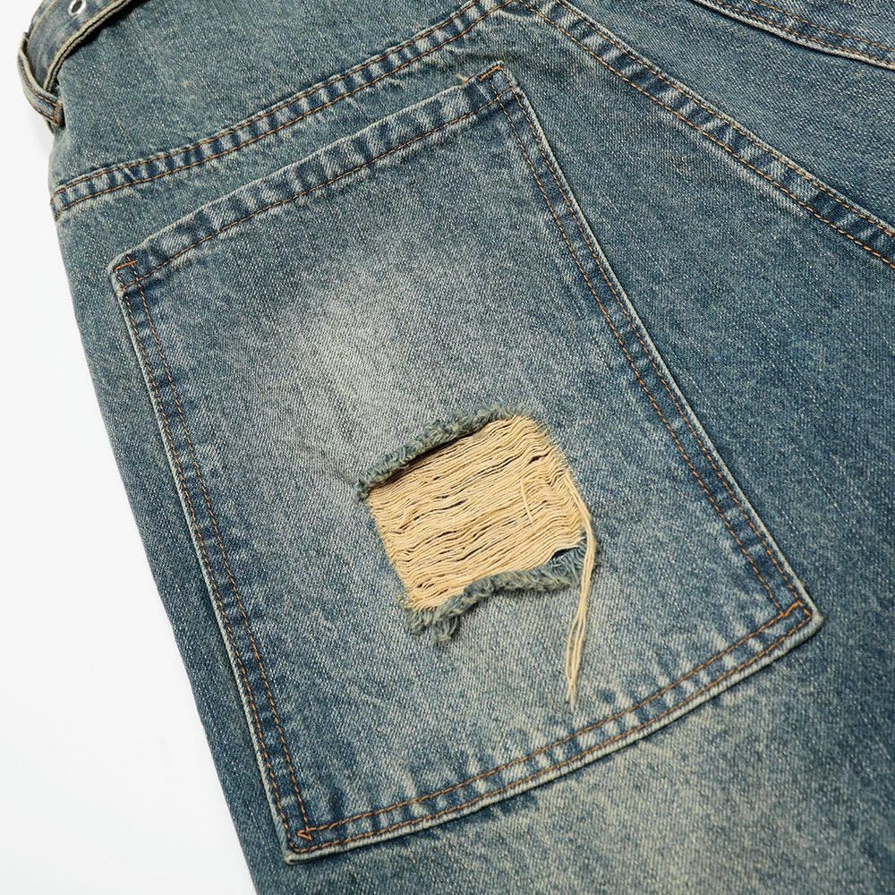Jean Men's street style punk distressed washed denim shorts Size US 32 / EU 48 - 4 Thumbnail