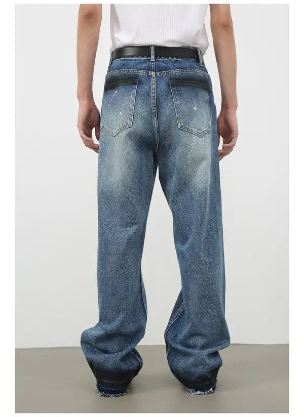 VIBE Men's American street loose straight washed wide-leg jeans Size US 32 / EU 48 - 6 Thumbnail