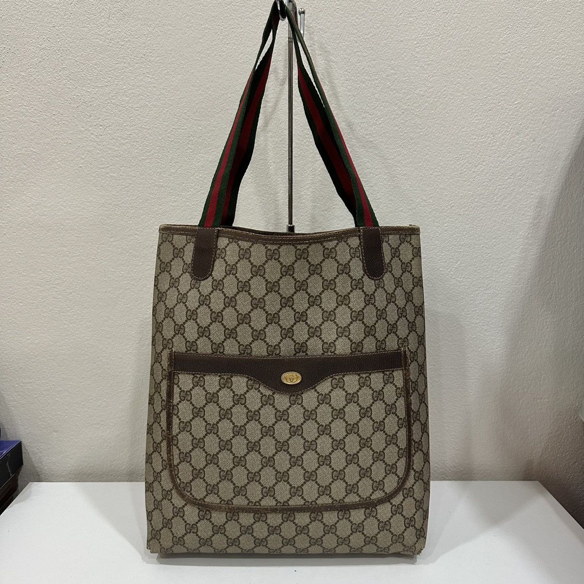 Gucci GG WEB SHERRY LINE VINTAGE GUCCI TOTE BAG 32 Size ONE SIZE - 2 Thumbnail