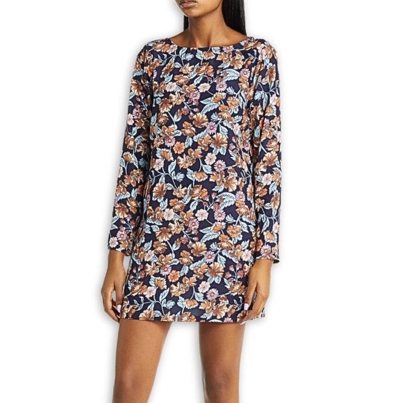 Other Halogen Sheath Dress V-Back Floral Mini Black/Multicolor S Size S / US 4 / IT 40 - 1 Thumbnail