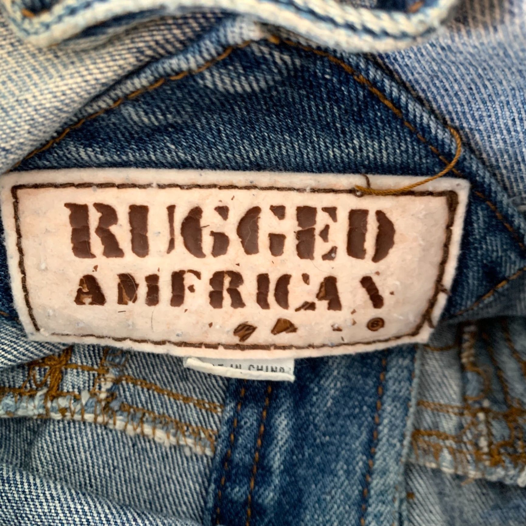 Denime VINTAGE Rugged America Denim Jacket Denim Jacket Men L Blue 80s 90s Wear Size US 33 - 4 Thumbnail