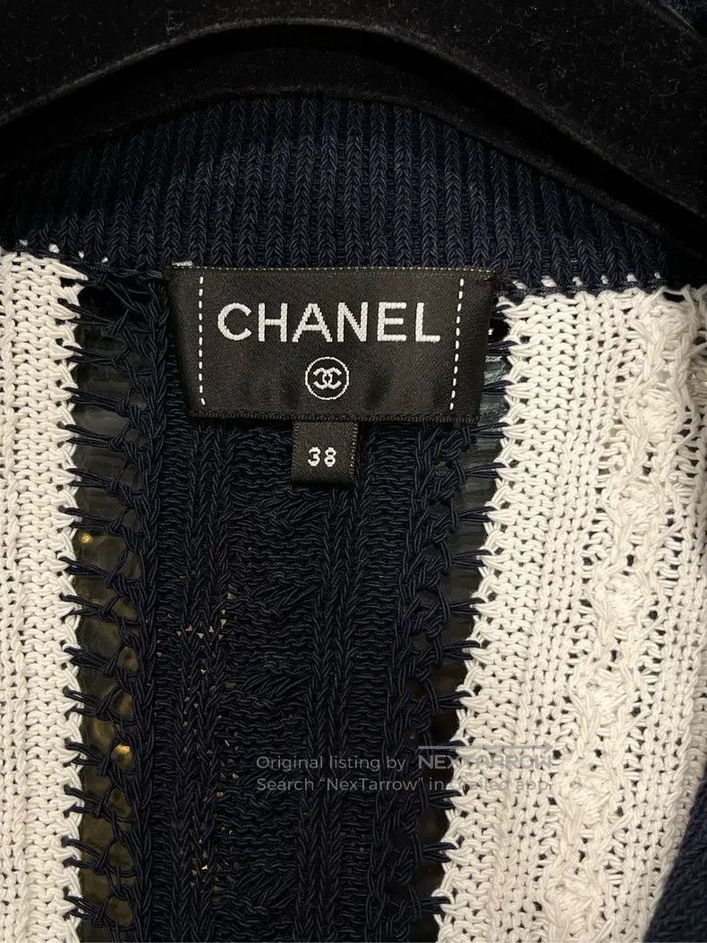 Chanel Chanel 23-year-old dark blue stitching white striped knitt Size XS / US 0-2 / IT 36-38 - 3 Thumbnail