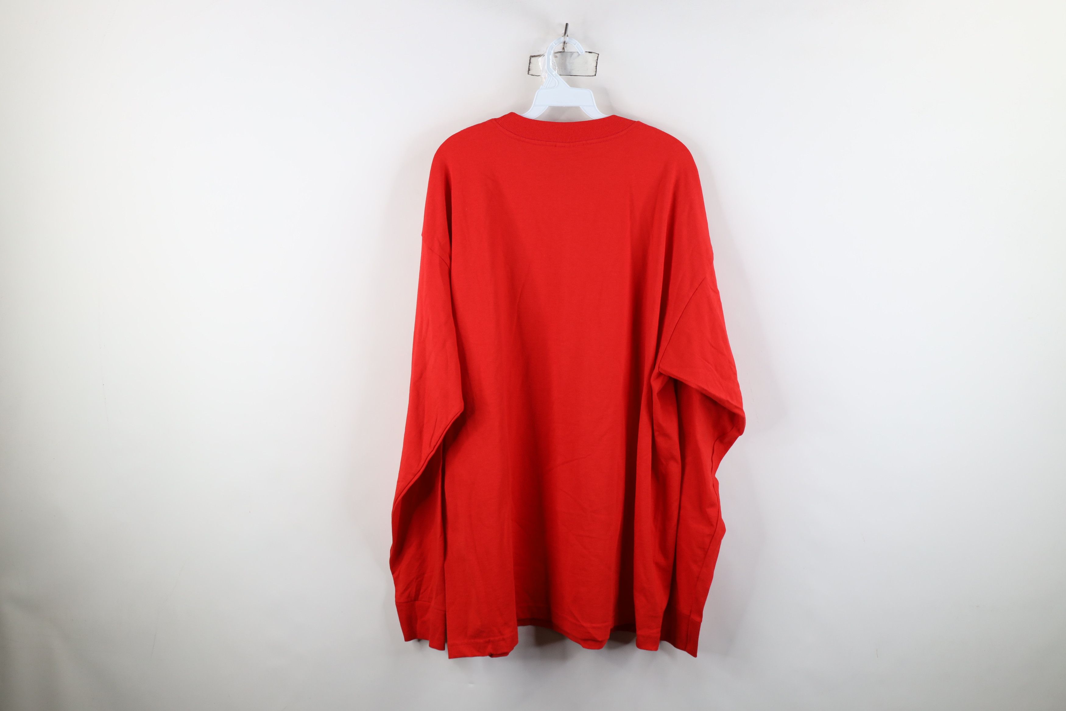 Vintage Vintage 90s Streetwear Long Sleeve T-Shirt Cotton Red USA Size US XXL / EU 58 / 5 - 8 Thumbnail