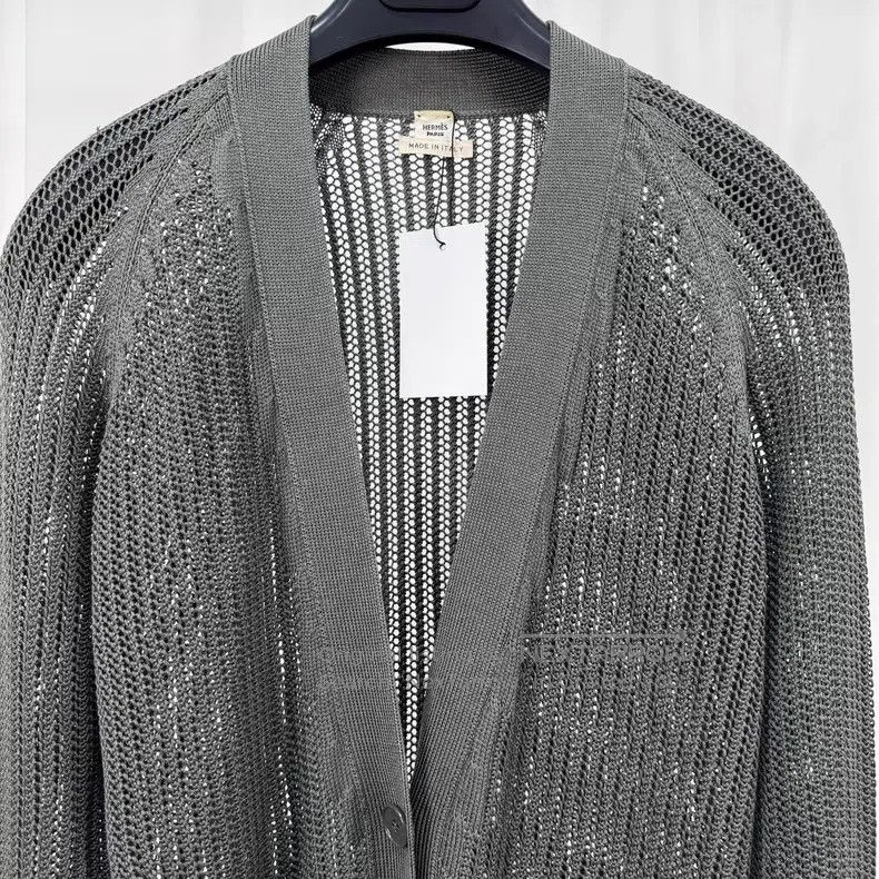 Hermes Hermes Grey knit cardigan Size XXS / US 00 / IT 34 - 3 Thumbnail