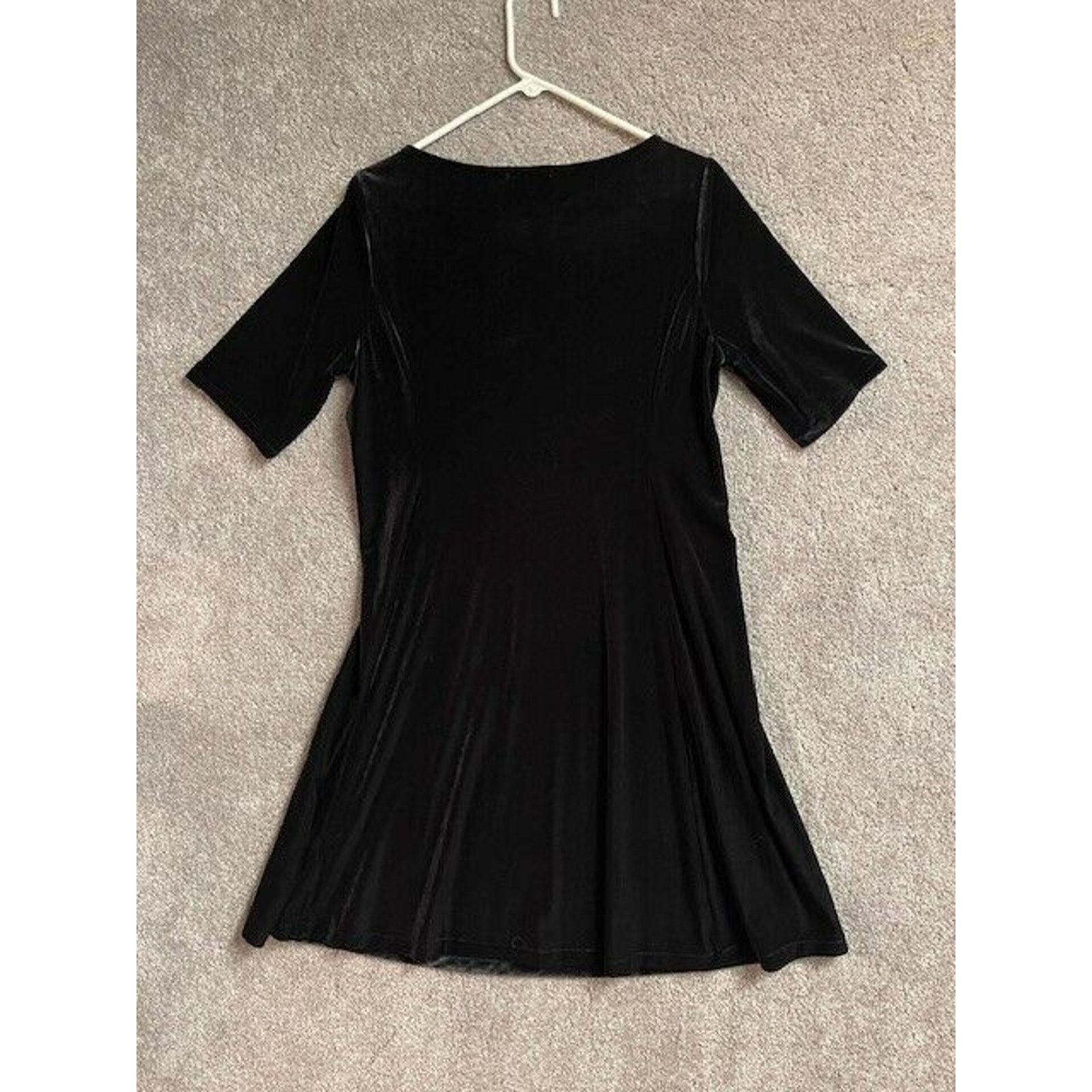 Lands' End Lands End Black Velvet Dress L 14-16 Vintage Goth Whimsigoth Size L / US 10 / IT 46 - 3 Thumbnail