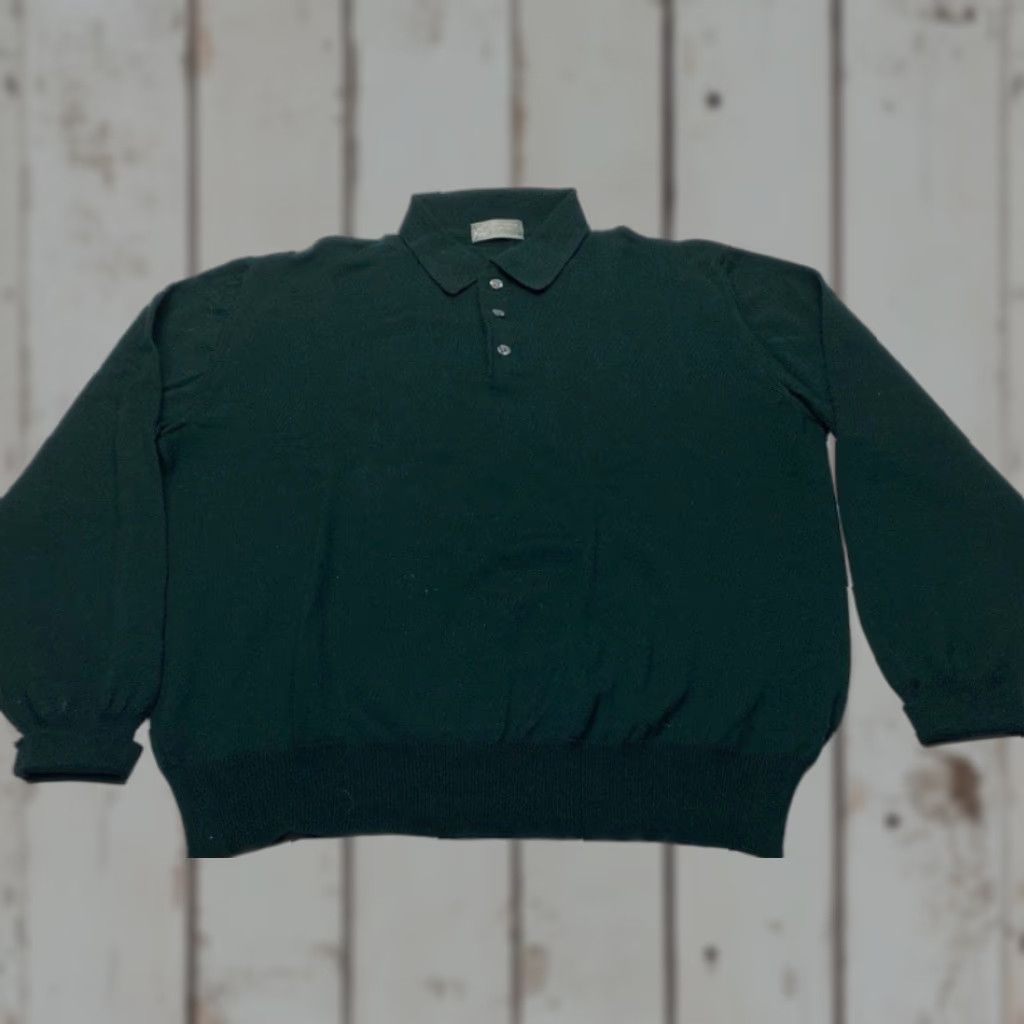 Lord & Taylor VINTAGE Lord & Taylor 1/2 Button Collard Sweater Merino Wool Men's Large Green Size US L / EU 52-54 / 3 - 1 Thumbnail