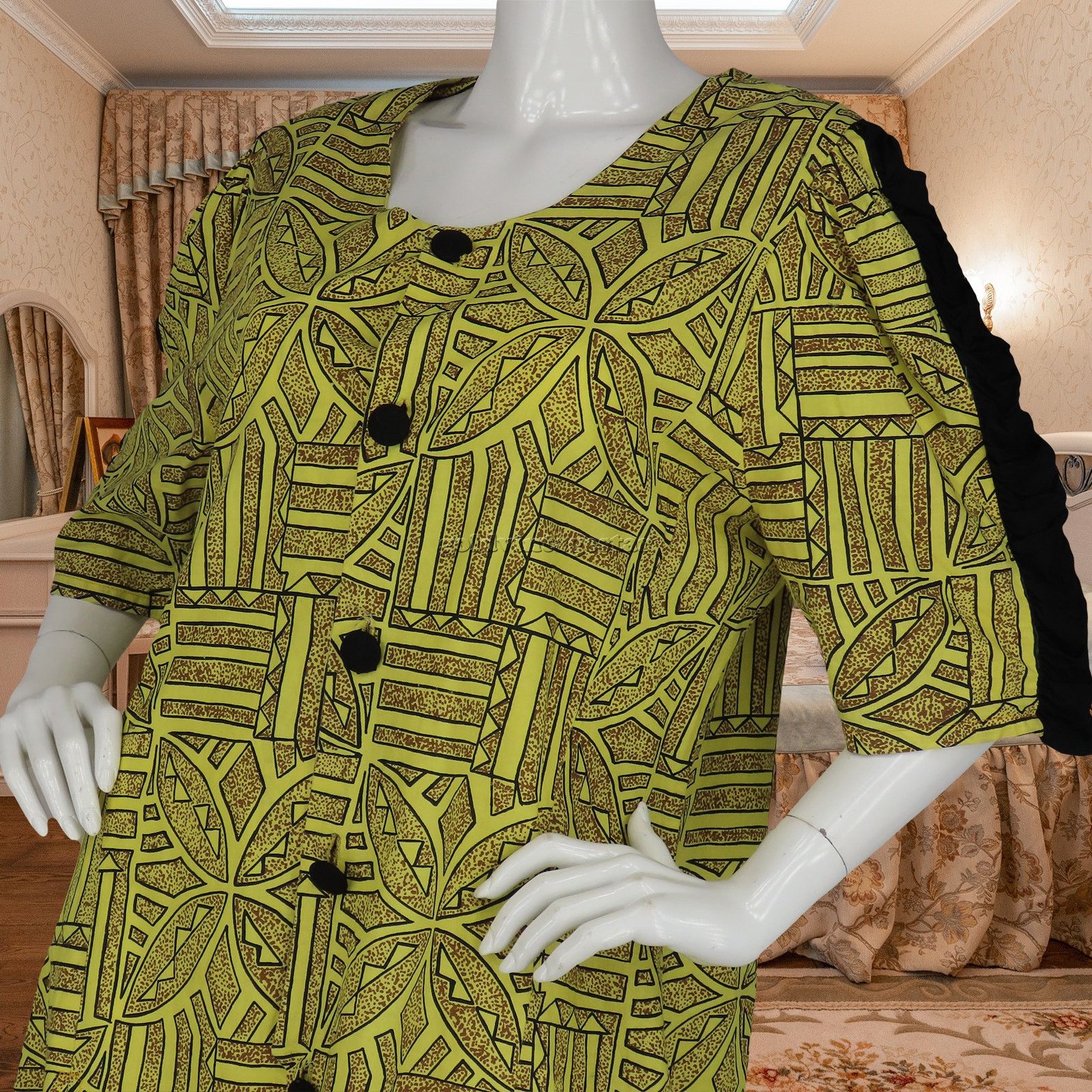 Other Vintage Tribal Ethnic Print Button-Up Dress XL Size XL / US 12-14 / IT 48-50 - 11 Thumbnail