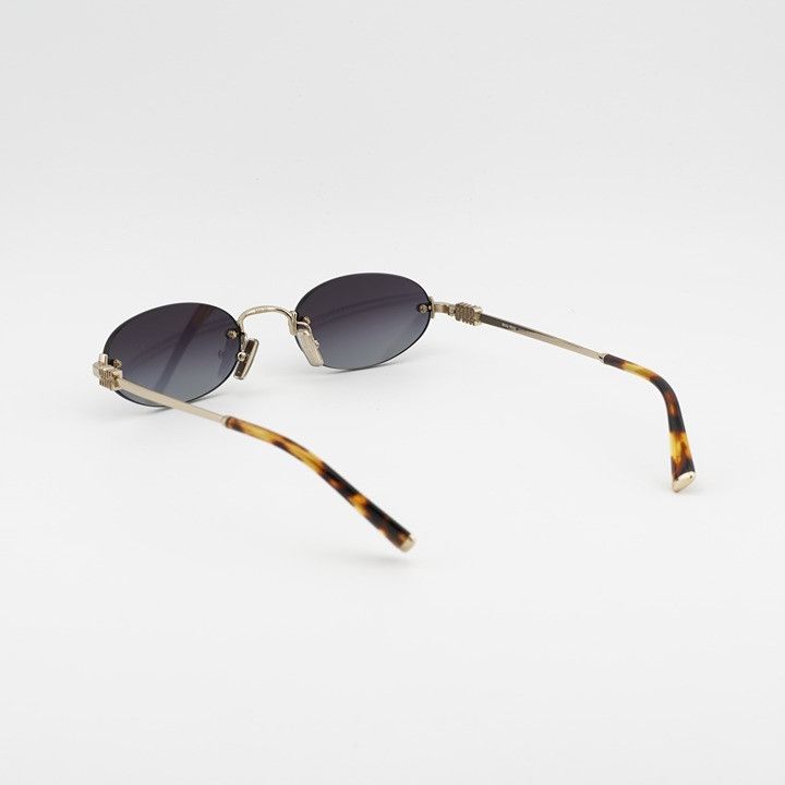 Miu Miu Miu Miu MUA54S ZVN5D1 Sunglasses Gold Oval Rimless Frame Size ONE SIZE - 4 Thumbnail
