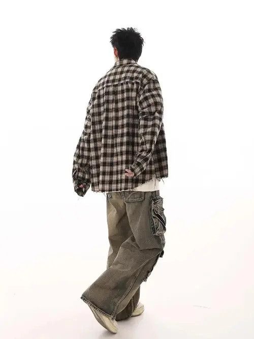 Japanese Brand Streetwear Cargo Multi Pocket Loose Baggy Pants Jeans Size US 32 / EU 48 - 3 Thumbnail