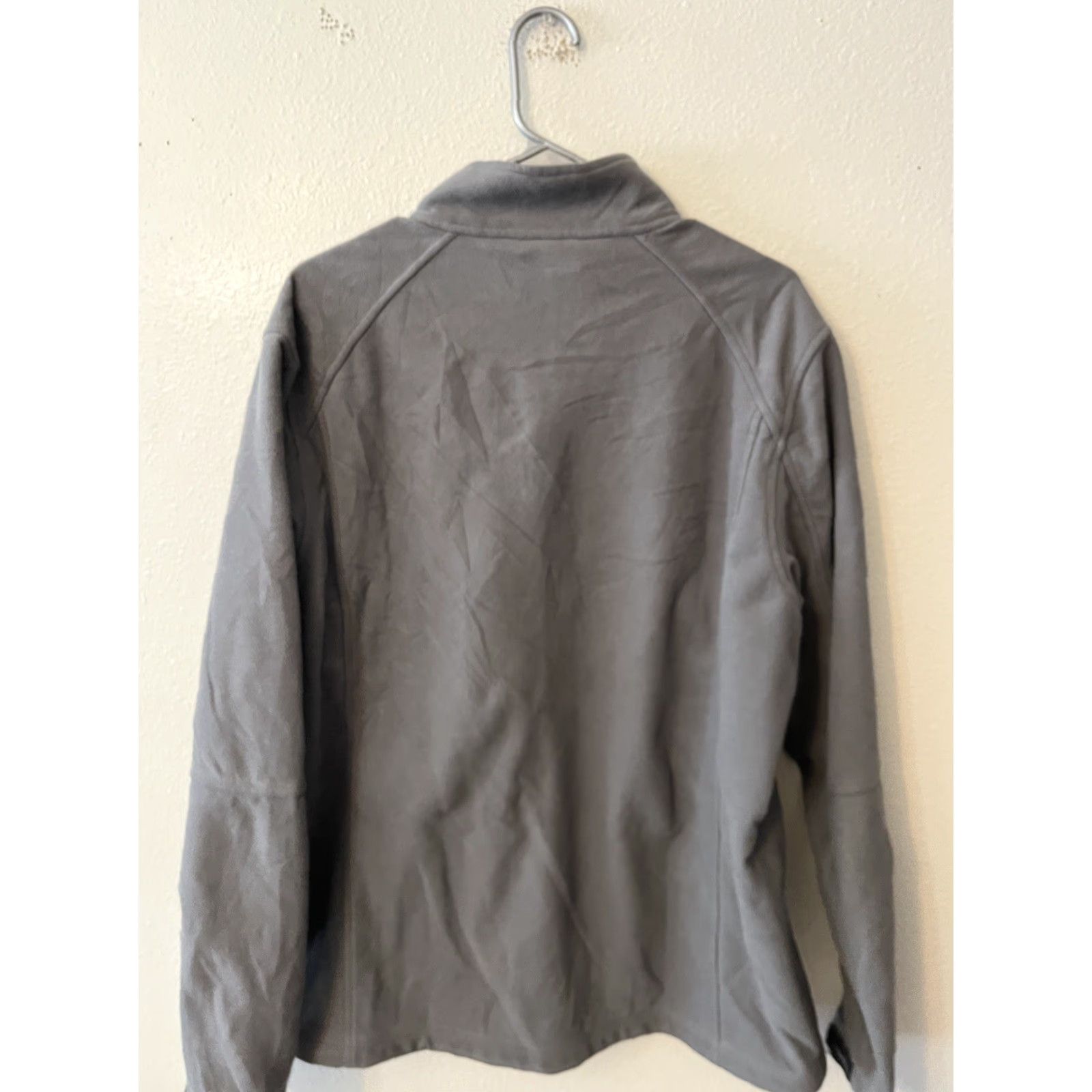 Lands' End Lands End Mens Large Tall LT Gray Fleece Full Zip Mock Neck Long Sleeve Jacket Size US L / EU 52-54 / 3 - 4 Thumbnail