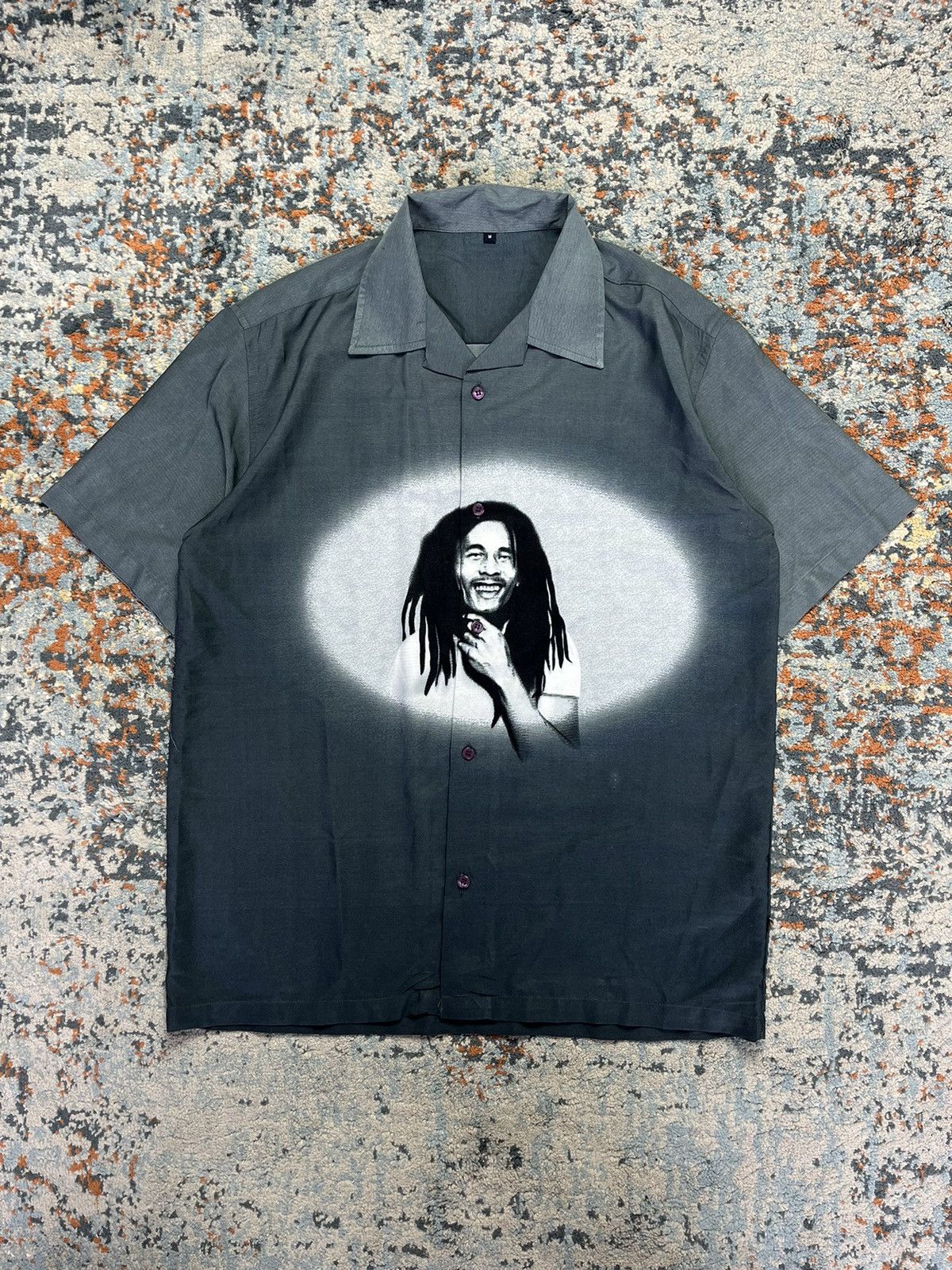 Bob Marley × Vintage Vintage 90s Bob Marley graphic Hawaiian shirt Size US L / EU 52-54 / 3 - 1 Thumbnail