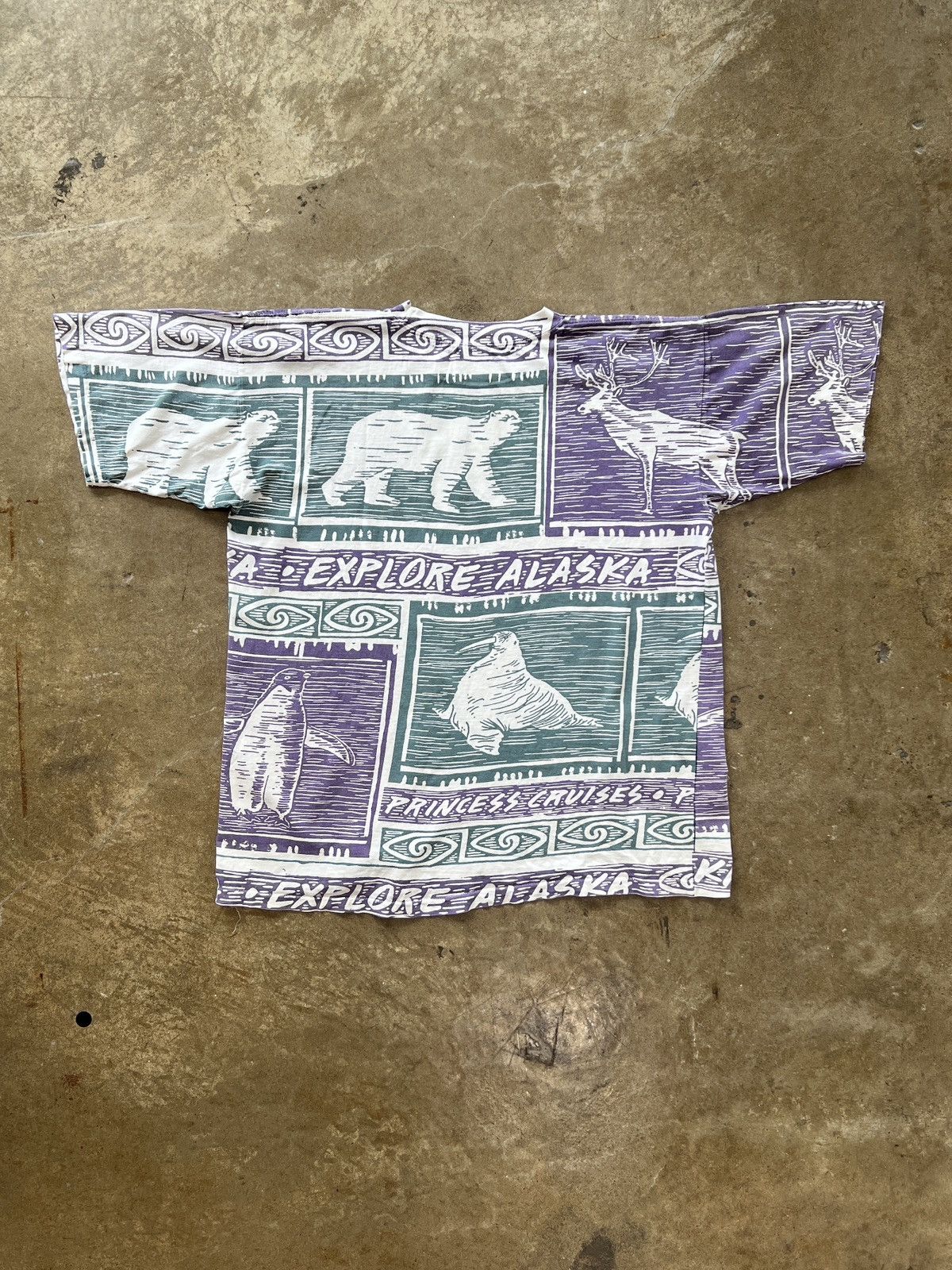 Vintage Vintage 90s Explore AOP Alaska Nature Single Stitch Tee XL Size US XL / EU 56 / 4 - 5 Thumbnail