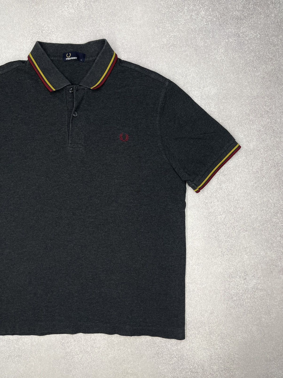 Fred Perry Mens Fred Perry Polo Grey Y2K Size L Size US L / EU 52-54 / 3 - 3 Thumbnail