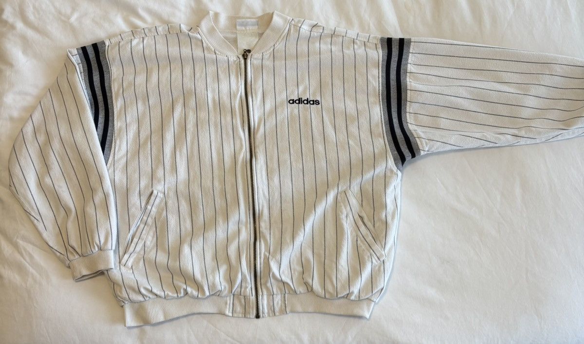 Adidas × Vintage Vintage Adidas Pinstripe Jacket 80’s/90’s Vintage Size US L / EU 52-54 / 3 - 2 Thumbnail