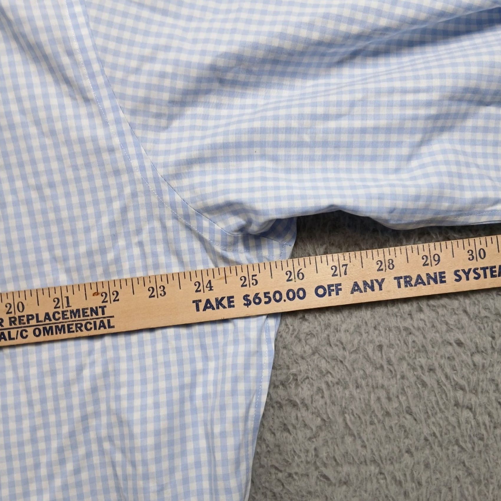 Brooks Brothers Brooks Brothers Dress Shirt Gingham 17.5 35 Blue Non-Iron Supima Classic Fit Button-Down Collar EUC Mens Shirt Size 48R - 7 Thumbnail