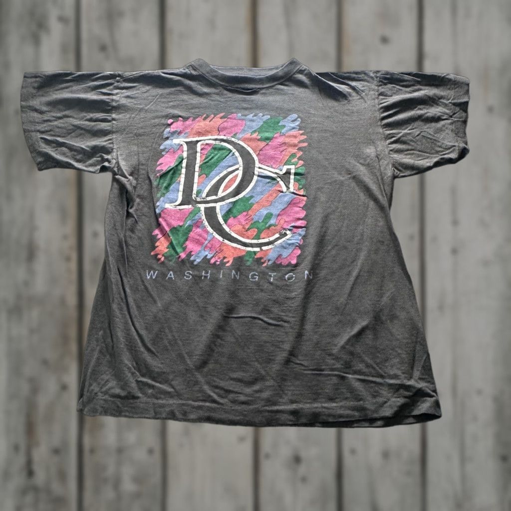 Vintage VINTAGE DC Washington Shirt Mens M Gray Graphic Print Souvenir Tee 90s Mens Size US M / EU 48-50 / 2 - 1 Thumbnail