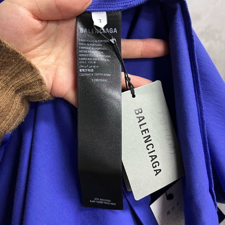 Balenciaga Balenciaga Blue Letter Logo Short Sleeve T-Shirt-2506 Size US M / EU 48-50 / 2 - 3 Thumbnail