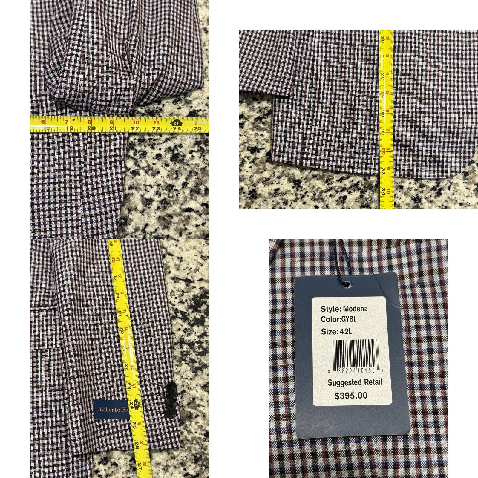 Vintage VINTAGE NWT Roberto Rosso Modena Sport Coat Mens 42L Plaid Wool Blend Lanificio Jacket Size US XS / EU 42 / 0 - 8 Thumbnail