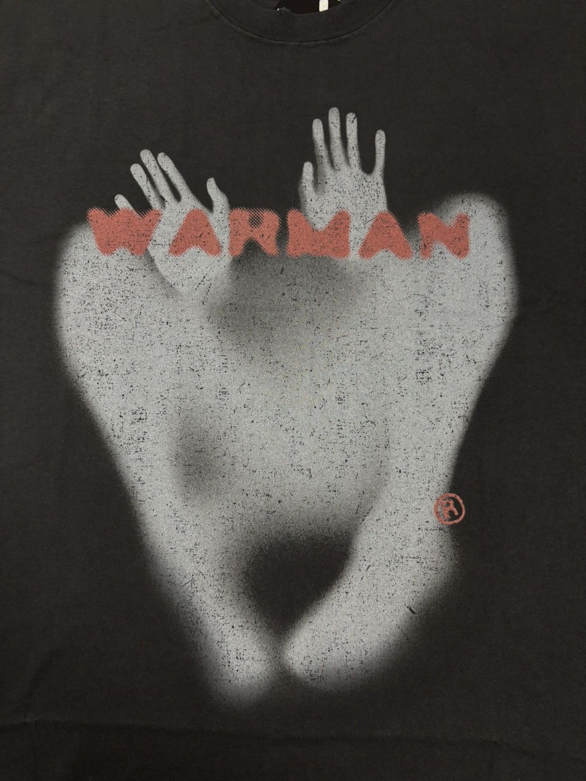 Vintage WARMAN SPREAD LEGS GRAPHIC TEE, WASHED BLACK Size US L / EU 52-54 / 3 - 3 Thumbnail