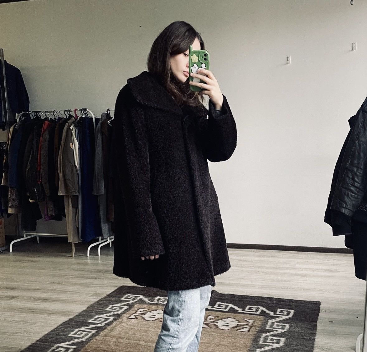Max Mara × Weekend Max Mara Max Mara USA12/GB14 black alpaca/wool coat button up jacket Size XL / US 12-14 / IT 48-50 - 3 Thumbnail