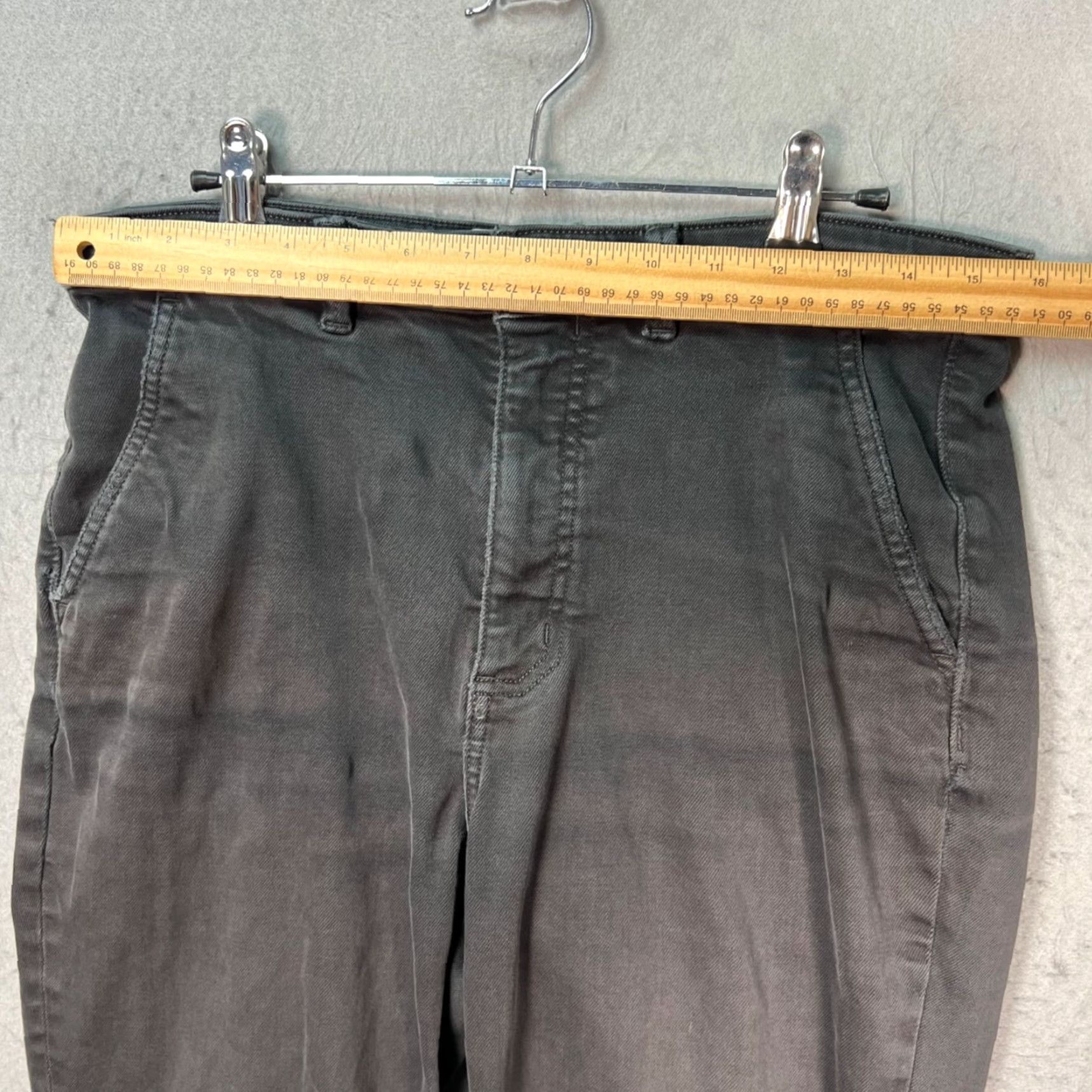 Everlane Everlane Pants Womens Size 10 Dark Gray High-Rise Cotton Blend Tapered Ankle Stretch Size 32" / US 10 / IT 46 - 5 Thumbnail