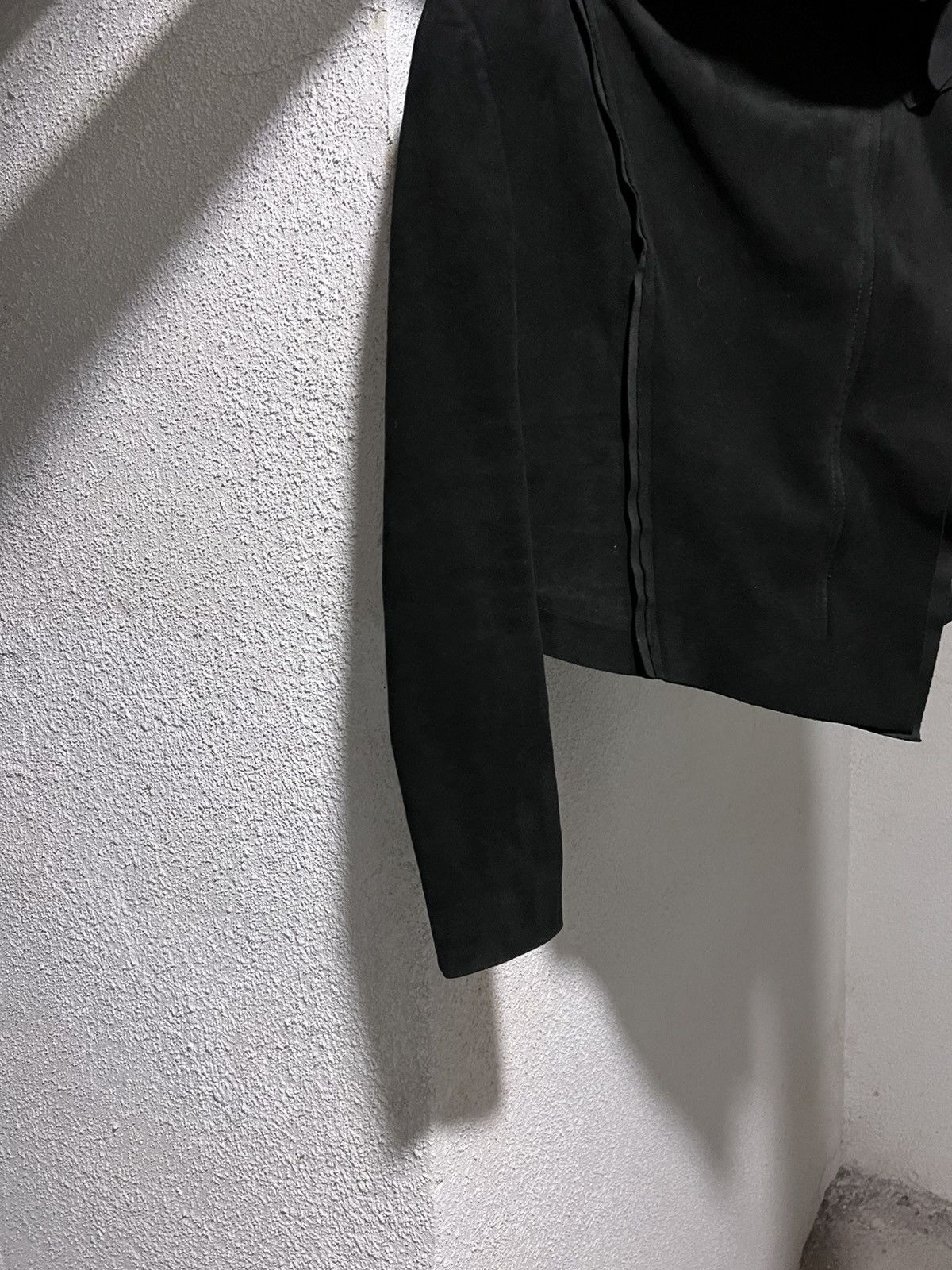 Rick Owens Detailed Asymmetrical Zip Cropped Avant Garde Jacket Size S / US 4 / IT 40 - 4 Thumbnail