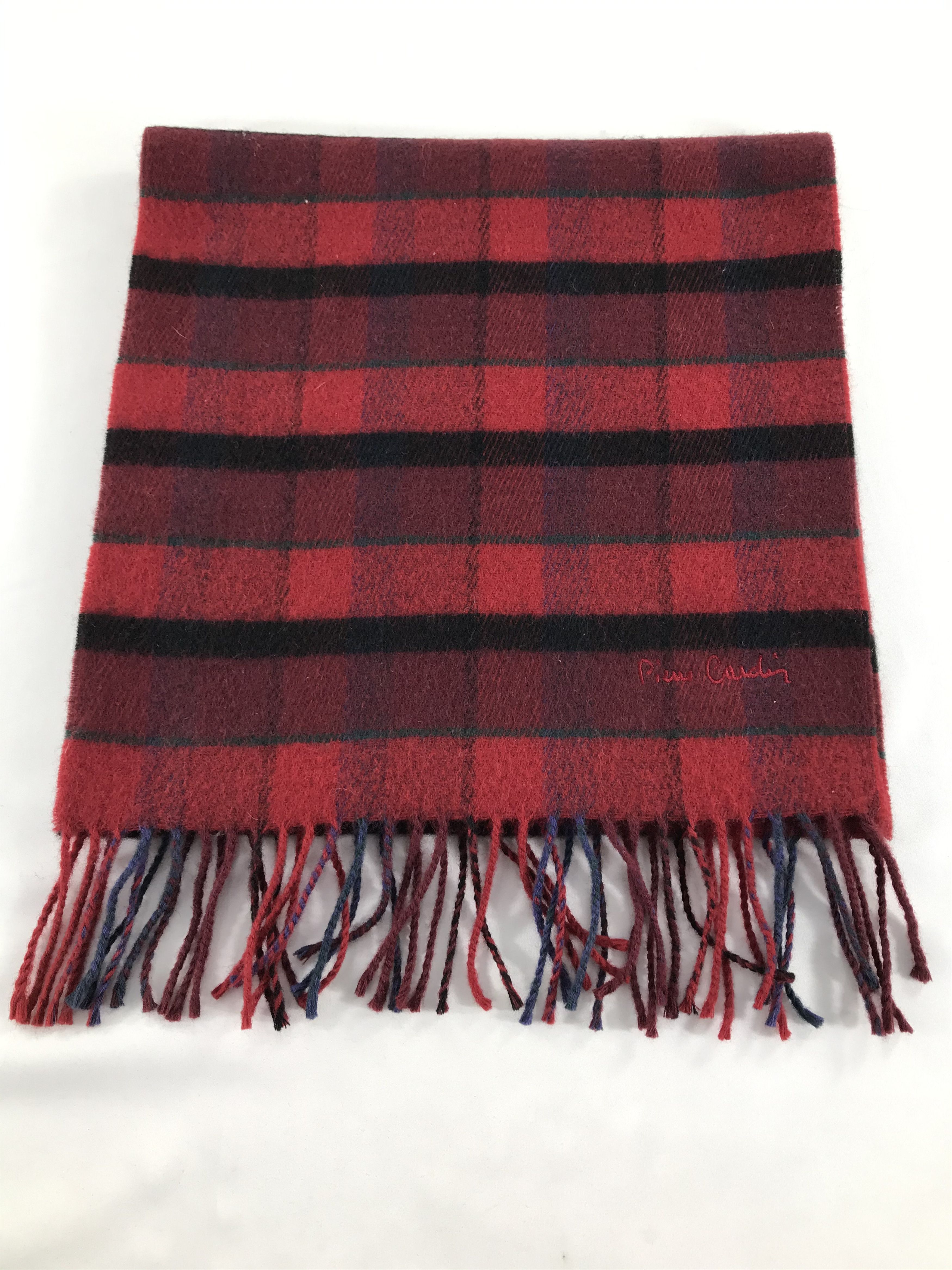 Pierre Cardin Pierre Cardin Tartan Scarf Muffler Wool V293 Size ONE SIZE - 2 Thumbnail