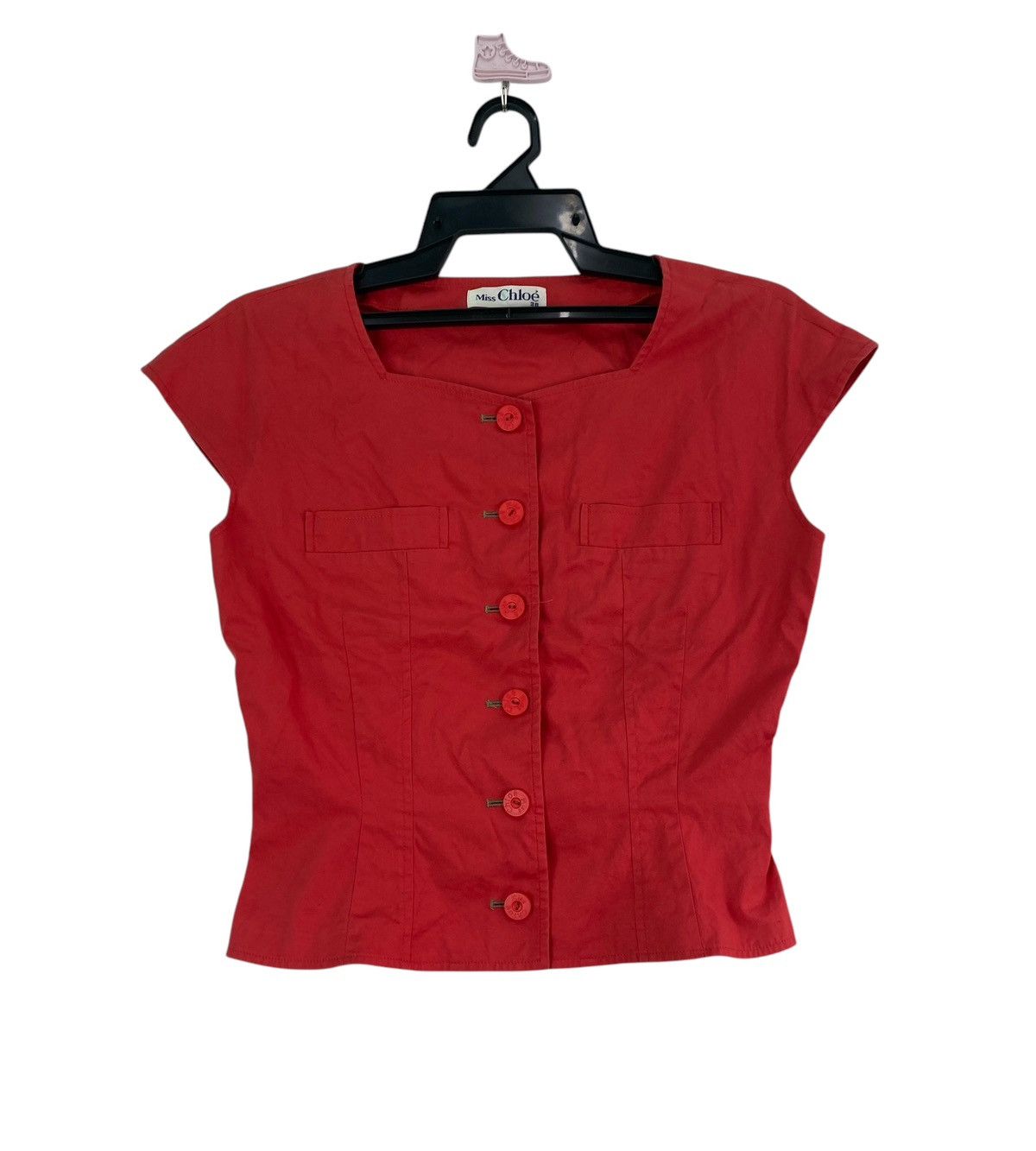 Chloe × Vintage Vtg 90s Miss Chloe button up waistcoat jacket Size XS / US 0-2 / IT 36-38 - 1 Thumbnail