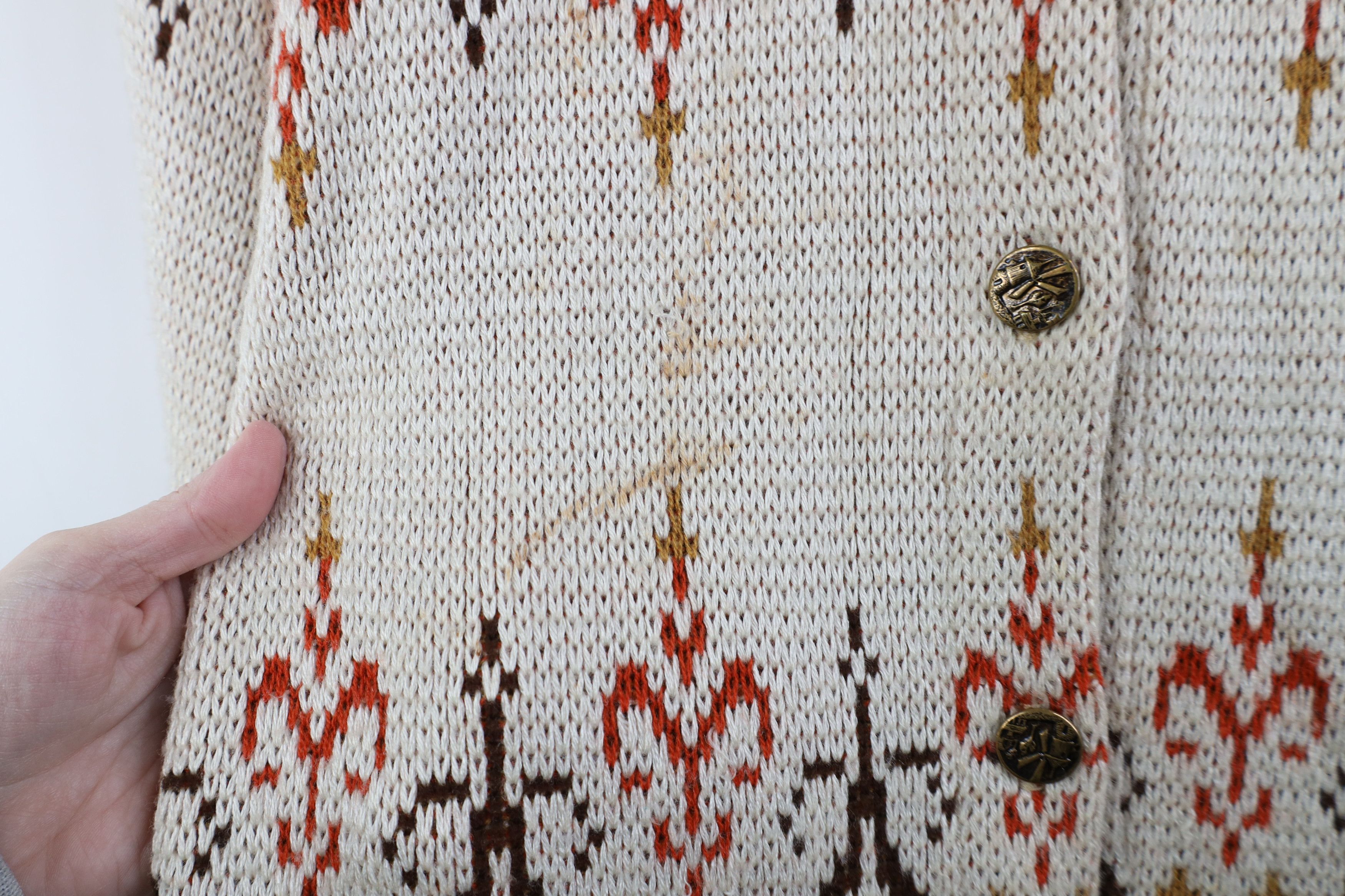 Vintage Vintage 70s Mid Century Modern MCM Knit Poncho Sweater Cape Size ONE SIZE - 4 Thumbnail