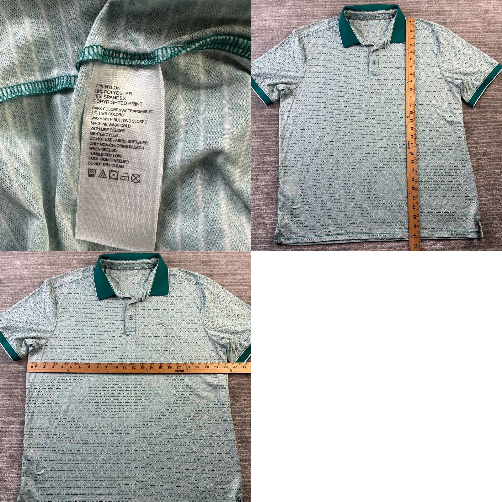 Tommy Bahama Tommy Bahama Polo Shirt Mens Large Green Island Zone Performance All Over Print Shirt Polo, Green, Island Zone, Golf, Tennis Mens Size US L / EU 52-54 / 3 - 8 Thumbnail