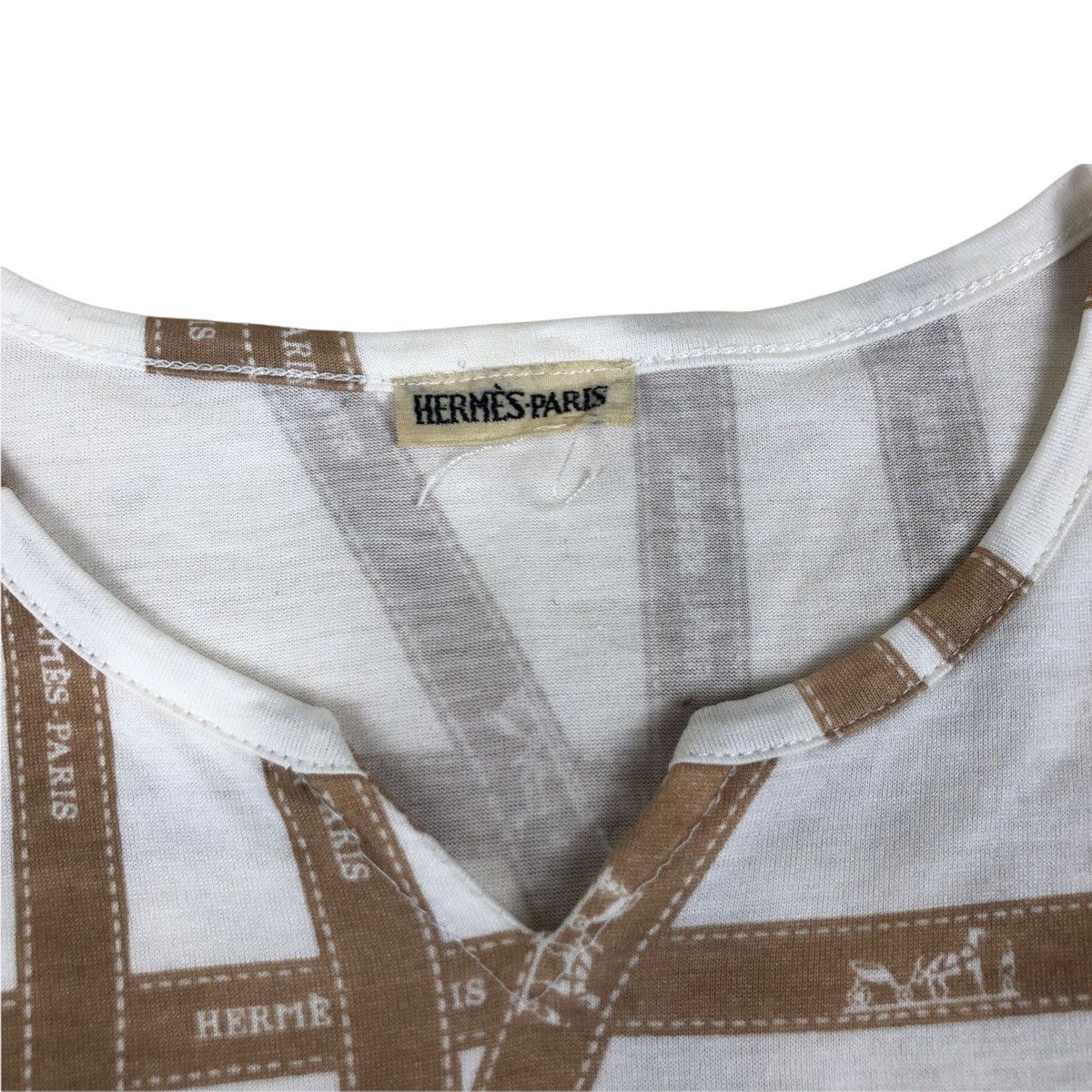 Hermes × Maison Margiela 1990s Hermes by Martin Margiela Ribbon Cut & Sewn Tshirt Size US S / EU 44-46 / 1 - 6 Thumbnail
